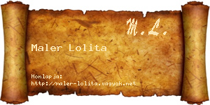 Maler Lolita névjegykártya